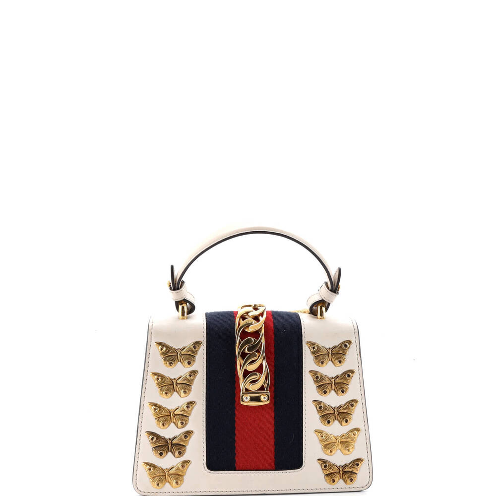 Gucci Mini Sylvie Top Handle Bag Embellished Leather - Picture 3 of 6